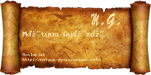 Mátyus Győző névjegykártya